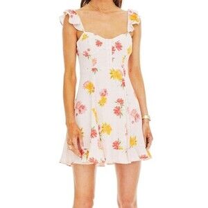 Astr The Label Dress Small Brianne Pink Floral Print Bustier Mini Cottage hoco
